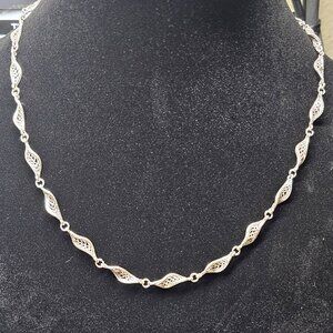 925 Sterling Silver Turkish Filigree Necklace 20” DGS 14g